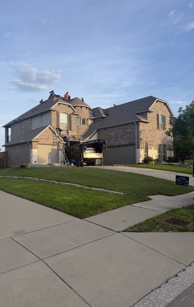 Crew On A Two-Storey Re-Roof